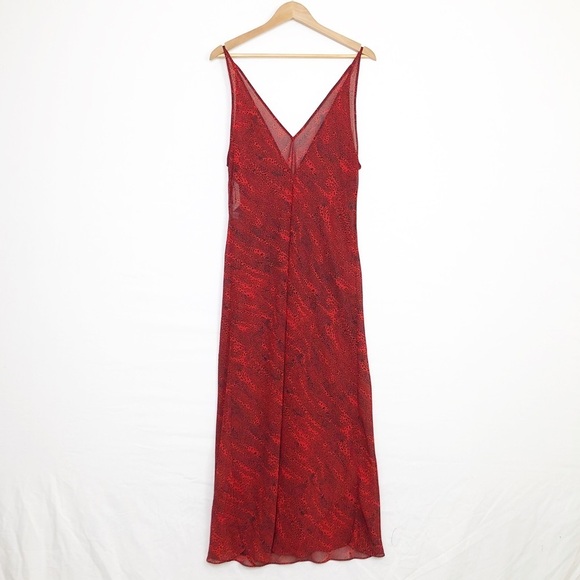 Victoria’s Secret red printed sheer Maxi slip dress - Picture 10 of 10